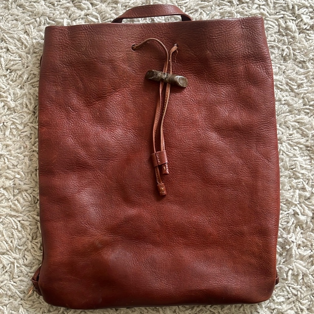 Leather backpack